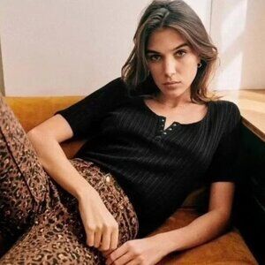 Sezane Malo Tee Black // XS